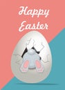 Bunny With Decorated Eggs . Spring And Easter Background Royalty Free Stock Photo
