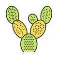 Bunny ears cactus color icon Royalty Free Stock Photo