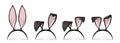 Bunny ears headband. Black rabbit easter mask