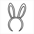 Bunny ears headband doodle vector illustration isolated on white background Royalty Free Stock Photo