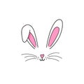 Bunny ears mask. Bunny face. Easter. Vector Royalty Free Stock Photo