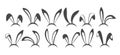 Bunny ears mask icon set Royalty Free Stock Photo