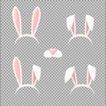 Bunny ears mask set cartoon vector illustration Royalty Free Stock Photo