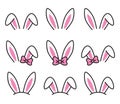 Easter Bunny Rabbit Ears Vector Illustration Set Royalty Free Stock Photo