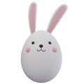 Bunny Easter Egg. Rabbit cartoon character for Easter day 3D Illustration Royalty Free Stock Photo