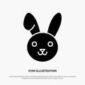 Bunny, Easter, Rabbit solid Glyph Icon vector Royalty Free Stock Photo