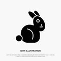 Bunny, Easter, Rabbit solid Glyph Icon vector Royalty Free Stock Photo