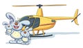 Bunny Family with Helicopter