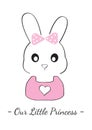 Bunny Girl Illustration, Our Little Princess, Cartoon Bunny Vector Illustration, Cartoon Character Illustration Royalty Free Stock Photo