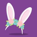 BUNNY HEADBAND FLOWER VIOLET 10