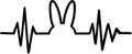 Bunny heartbeat line with bunny Royalty Free Stock Photo