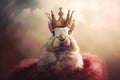 Bunny holding a crown. Generate ai