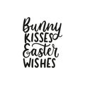 Bunny kisses easter wishes festive lettering