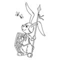 Bunny knight with a lance and shield