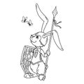 Bunny knight with a lance and shield.