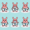 Cartoon illustration of a cute little Rabbit Doctor.