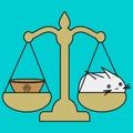 Bunny Libra zodiac sign in cartoon style