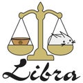 Bunny Libra zodiac sign in cartoon style