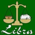 Bunny Libra zodiac sign in cartoon style