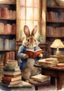 Bunny in the library