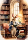 Bunny in the library