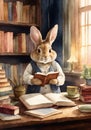 Bunny in the library