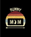 Bunny Mom Retro vintage Style Mothers day T-shirt Design