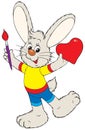 Bunny painter Royalty Free Stock Photo