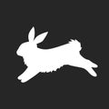 Bunny pet silhouette. Hare vector cute rabbit in cartoon style.