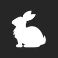 Bunny pet silhouette. Hare vector cute rabbit in cartoon style.