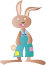 Bunny rabbit in bibs Royalty Free Stock Photo