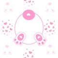 Bunny rabbit butt and hearts seamless Easter