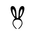 Bunny rabbit ears headband head wear vector icon logo. Easter rabbit costume isolated vector. Illustration of easter rabbit ear c Royalty Free Stock Photo
