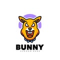 Bunny head aggressive mascot logo