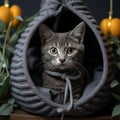 Bunny-shaped velvet cat bed