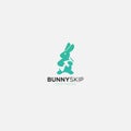 Bunny Skip media industry logo design vector Royalty Free Stock Photo