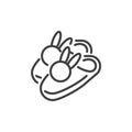 Bunny slippers line icon