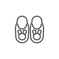 Bunny slippers line icon Royalty Free Stock Photo