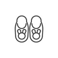 Bunny slippers line icon