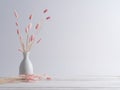 Bunny tail grass on white table