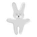 Bunny on White Background Cute Gray Dreamy Rabbit