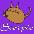 Bunny zodiac sign Scorpio in cartoon style