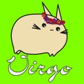 Bunny zodiac sign Virgo in a cartoon style