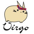 Bunny zodiac sign Virgo in a cartoon style