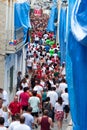 Bunol, Spain - August 28: The crowd awaiting the start of the Ba