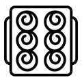 Buns baking form icon outline vector. Bakery delicious rolls