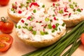 Buns with cottage cheese and fresh radish