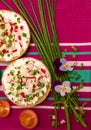 Buns with cottage cheese and fresh radish