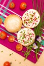Buns with cottage cheese and fresh radish