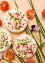 Buns with cottage cheese and fresh radish